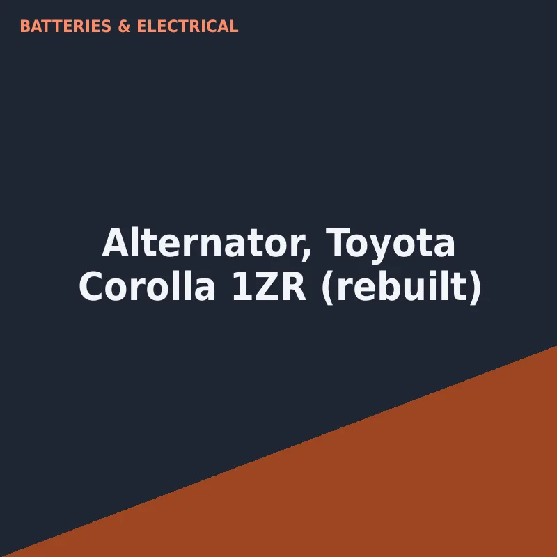 Alternator, Toyota Corolla 1ZR (rebuilt)